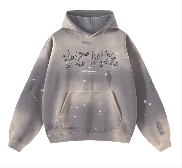 *LIMITED EDITION* HIT CHROME Frayed Hoodie - Ash GREY