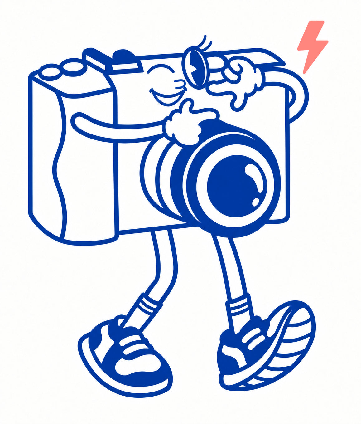 Flash, HIT’s camera mascot with coral accents